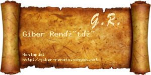 Giber Renátó névjegykártya